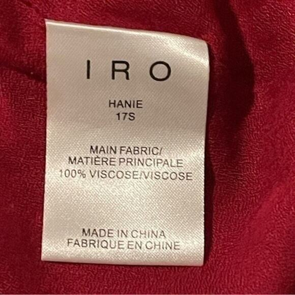 IRO Dress Hanie Red Wine Burgundy Cold Shoulder Ruffle Festival‎ Event NWT $400 - Picture 6 of 15